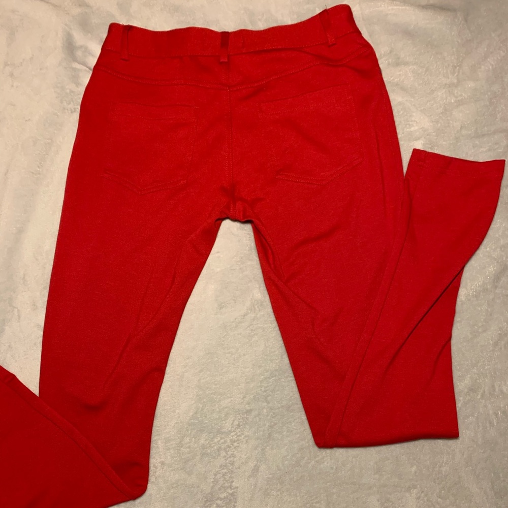 Stretchy slim fit red jegging  pants